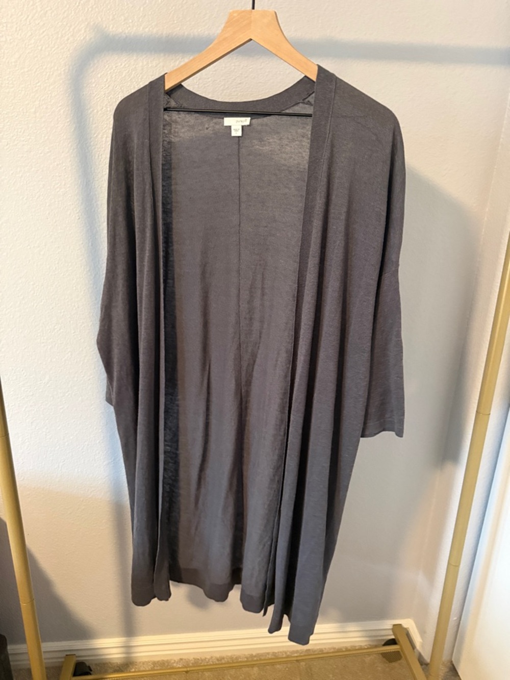 J. Jill Purejill Open-Front Long Cardigan - Blue Size Large